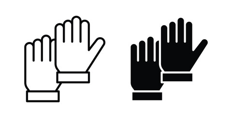 Fototapeta premium Gloves icon graphic element set in black linear and clipatrt.