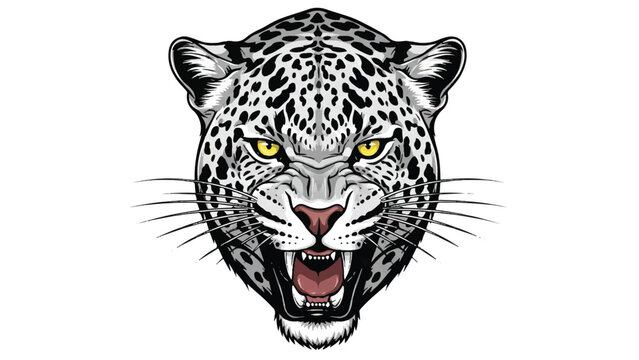 Leopard Head Illustration with Open Mouth 8.