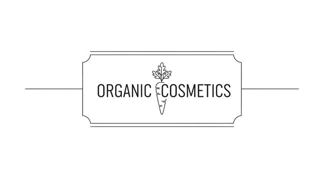 Organic Cosmetics Logo with Carrot Icon