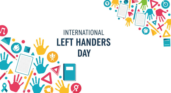 International Left Handers Day Celebration with Diverse Group of People