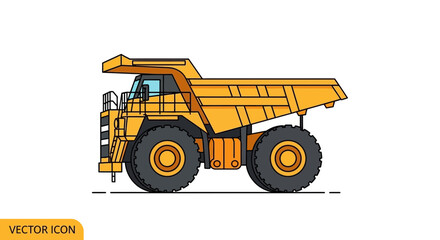Yellow Mining Dump Truck Vector Illustration © mandu