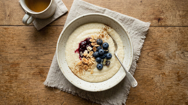 Semolina porridge, breakfast dish