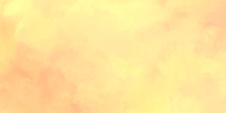Soft peach and yellow watercolor background texture with abstract cloudy shapes and warm pastel colors for design