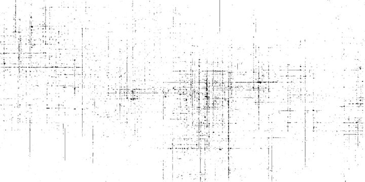 Glitchy digital distortion effect with black lines on white grunge background vector graphic design element