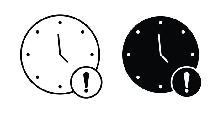 Alarm exclamation icon, outline style icon for web. vector graphics