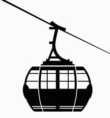 Cable Car Gondola Lift Silhouette Vector Illustration © abdurradhid