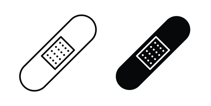 Band aid icon, outline style icon for web. vector graphics