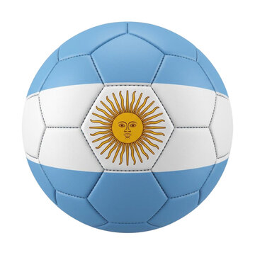 Soccer ball with Argentina flag design, isolated on a transparent background. Perfect for sports and fan concepts.