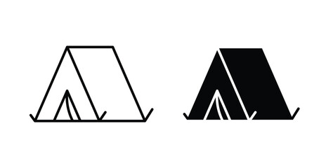 Camping icon, outline style icon for web. vector graphics © No