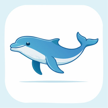 Cute Cartoon Dolphin Illustration