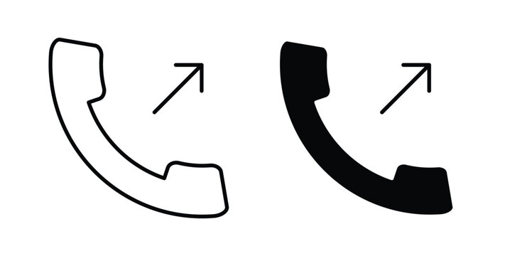 Call outgoing icon, outline style icon for web. vector graphics