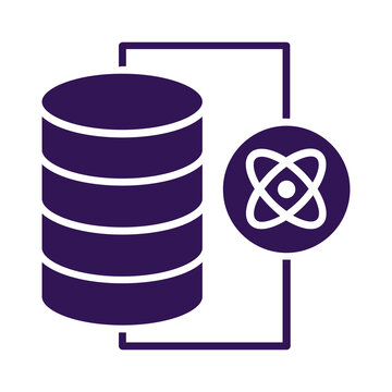 Database and reactjs integration icon isolated on transparent background