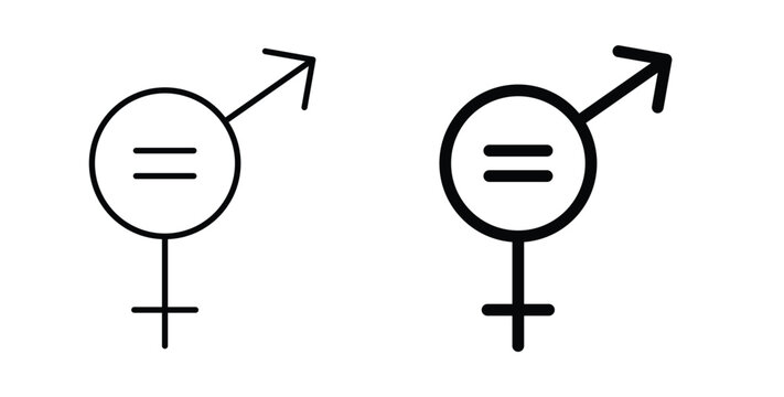 Equality icon, outline style icon for web. vector graphics