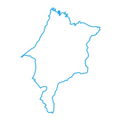 Obraz premium Blue outline map of Maranhao State, Brazil. Minimal Blue Outline Design