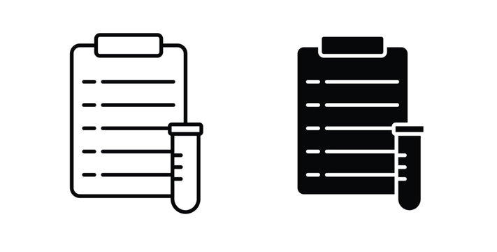 Lab report icon, outline style icon for web. vector graphics