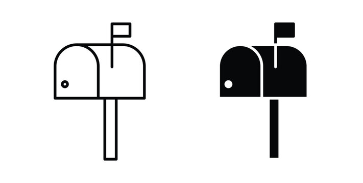 Mailbox icon, outline style icon for web. vector graphics