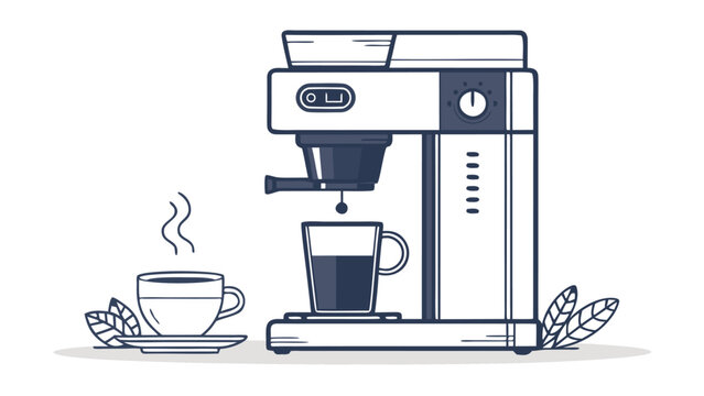 Coffee Machine Pouring Coffee Beans.