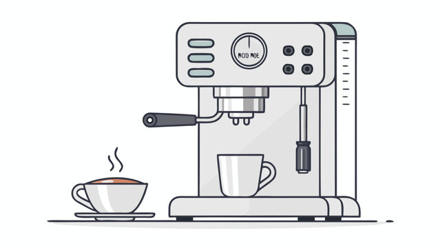 Coffee Machine With Cup Underneath.