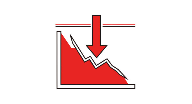 graph showing decline with arrow