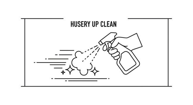 hand holding spray bottle cleaning