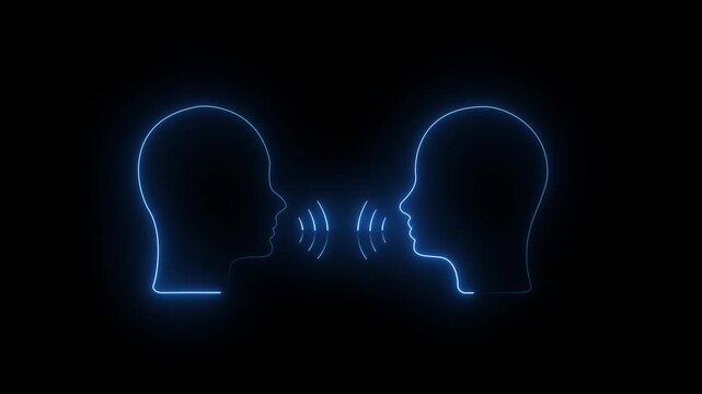 Neon Man Silhouette with Animated Sound Wave Glowing Cyberpunk Audio Equalizer Concept Motion Graphic