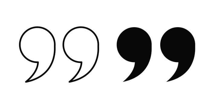 Quote right icon, outline style icon for web. vector graphics