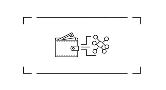 wallet with money and network connection