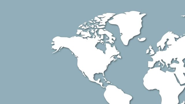 Canada Map Emerging from World Map Animation with Smooth Zoom Effect