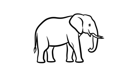 Fototapeta premium Elephant standing with trunk down.