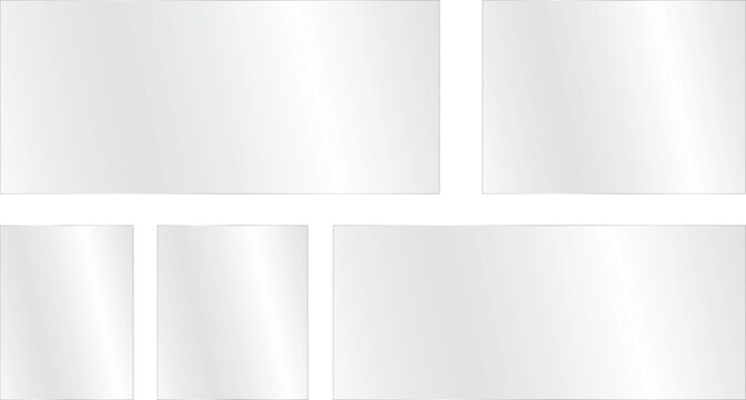 Set of blank rectangular frames with soft gradient texture, minimalist design elements for web and print layouts, modern empty panels for text or images
