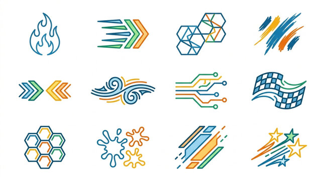 Modern Abstract Technology and Innovation Icons