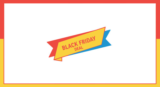Black Friday Deal Ribbon Banner - Special Offer, Discount, Sale Promotion