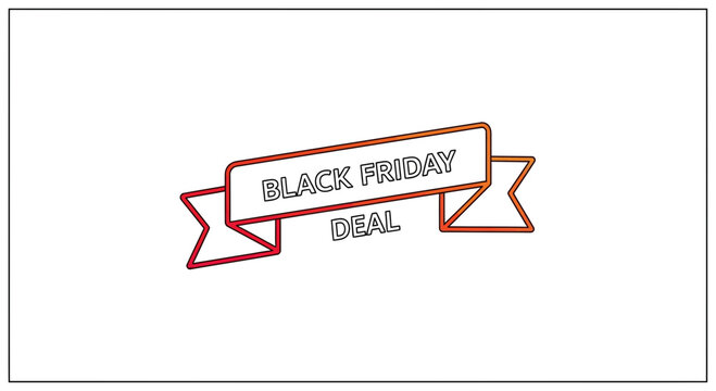 Black Friday Deal Ribbon with Gradient Colors - Sale and Discount Concept