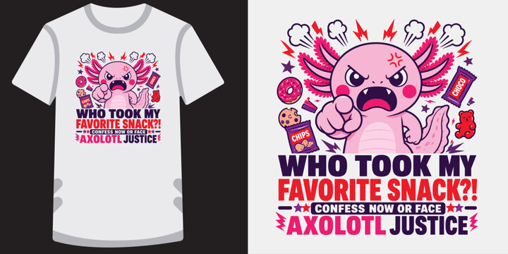 Axolotl demands snack justice, accusing finger, stolen favorite treats.