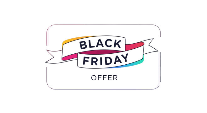 Black Friday Offer Ribbon Banner - Special Discount Promotion
