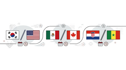 Fototapeta premium International delivery trucks with flags representing different countries