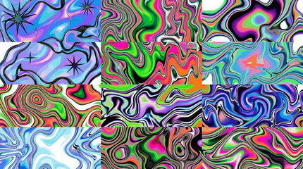 Obraz premium Abstract colorful swirling patterns with vibrant fluid shapes and textures