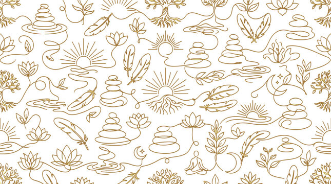 Seamless pattern with seashells coral starfish and ocean elements