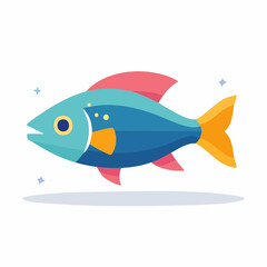 Obraz premium Stylized Blue Fish Illustration