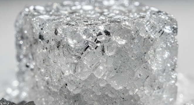 Abstract Ice Block Texture: Sparkling, Transparent, Macro View