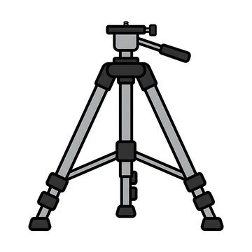 Black folding tripod stand with adjustable legs.