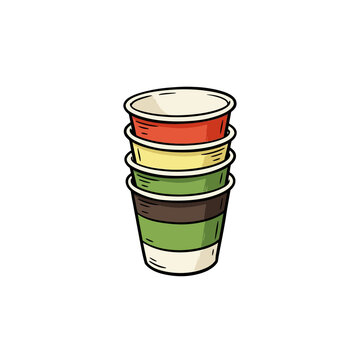 Small paper cup stack