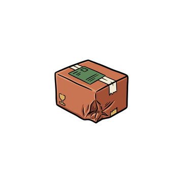 Small parcel corner dent illustr