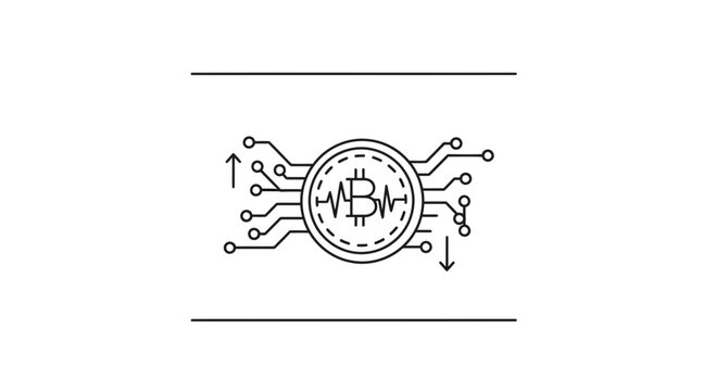 Bitcoin Cryptocurrency Digital Circuit Board Technology Concept