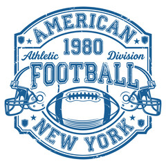 Fototapeta premium Vintage American Football Athletic Division New York Sports Badge Vector Design
