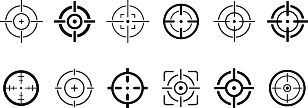 target crosshair reticle set aiming symbols for interface use