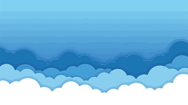cloud sky vector background layered blue gradient illustration