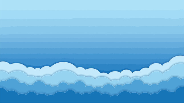 cloud layers sky vector background blue gradient composition