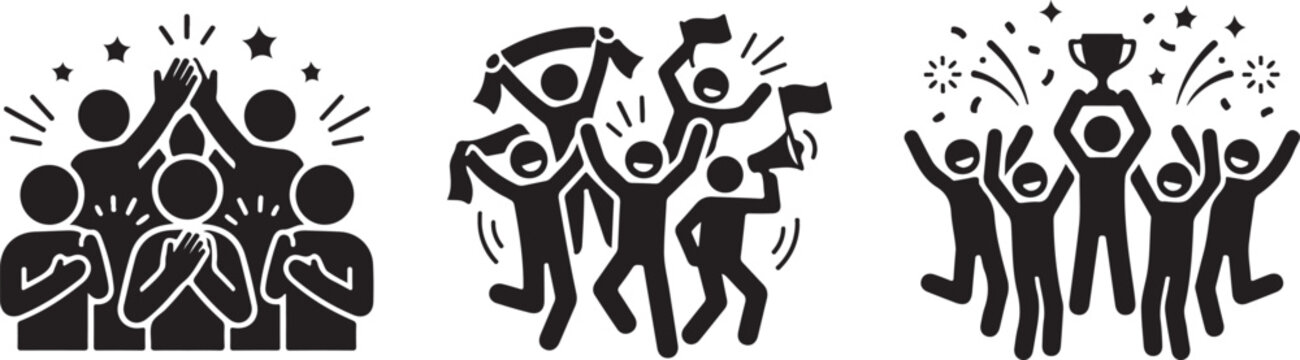 Crowd Celebration Sports Fan Icon Pac