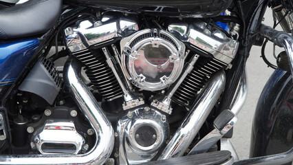 Fototapeta premium close up of motorcycle engine